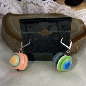 JACKIE BRAZIL SOBRAL CAT EYES RESIN MULTI COLORED EARRINGS